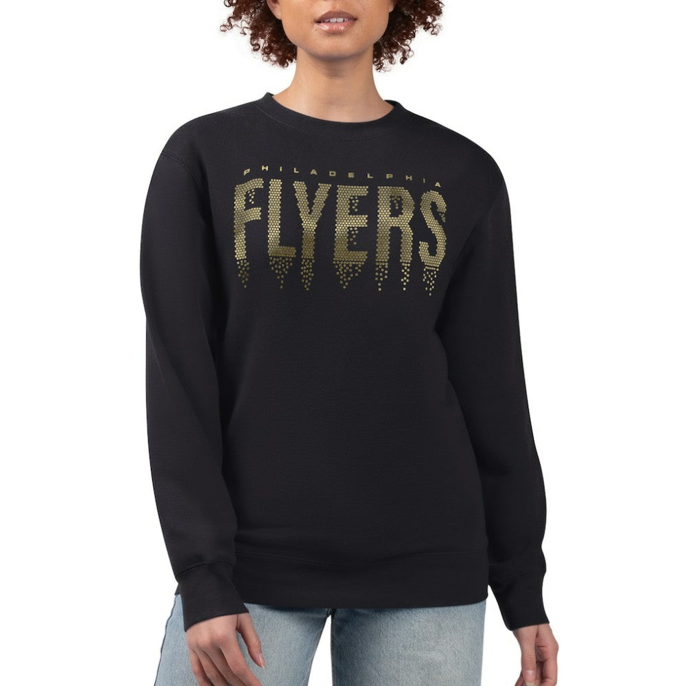 NHL Philadelphia Flyers G-III 4Her by Carl Banks Women's Metallic Drop Printed Fleece Sweatshirt - Black