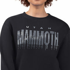 NHL Utah Mammoth G-III 4Her by Carl Banks Women's Metallic Drop Printed Fleece Sweatshirt - Black