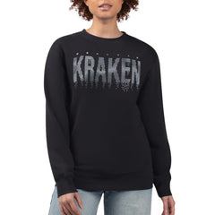 NHL Seattle Kraken G-III 4Her by Carl Banks Women's Metallic Drop Printed Fleece Sweatshirt - Black