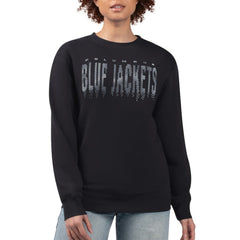 NHL Columbus Blue Jackets G-III 4Her by Carl Banks Women's Metallic Drop Printed Fleece Sweatshirt - Black