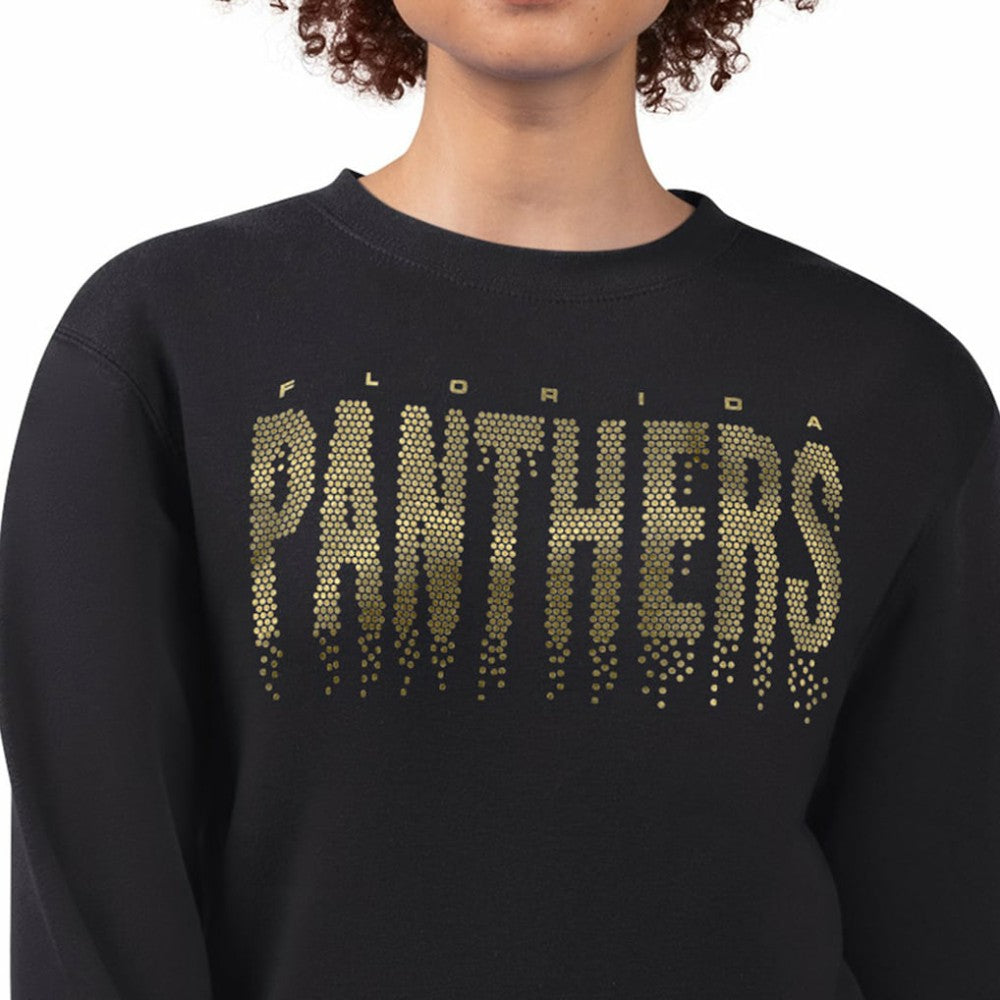 NHL Florida Panthers G-III 4Her by Carl Banks Women's Metallic Drop Printed Fleece Sweatshirt - Black