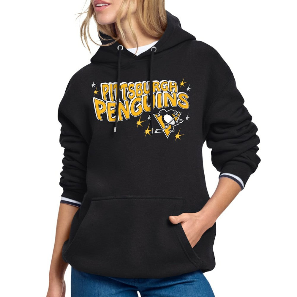 NHL Pittsburgh Penguins Starter Women's Fireworks Fleece Hoodie - Black