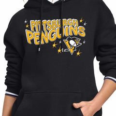 NHL Pittsburgh Penguins Starter Women's Fireworks Fleece Hoodie - Black