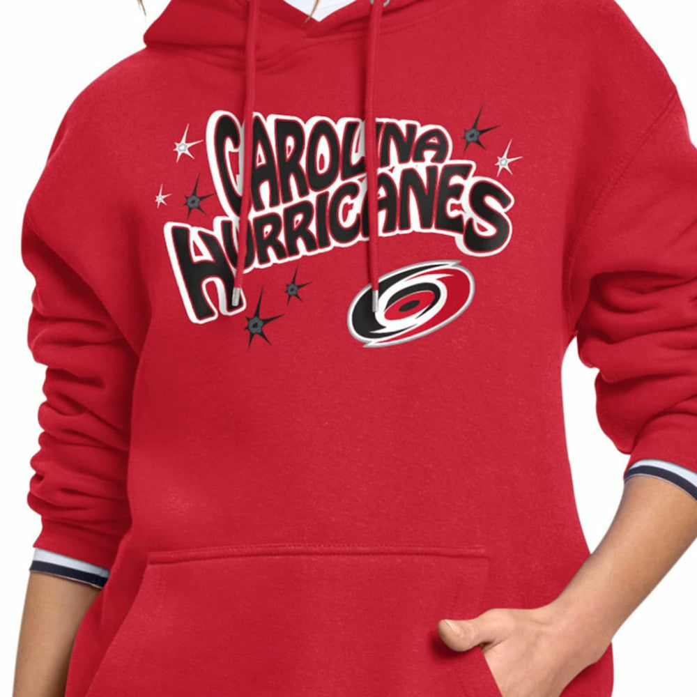 NHL Carolina Hurricanes Starter Women's Fireworks Fleece Hoodie - Red