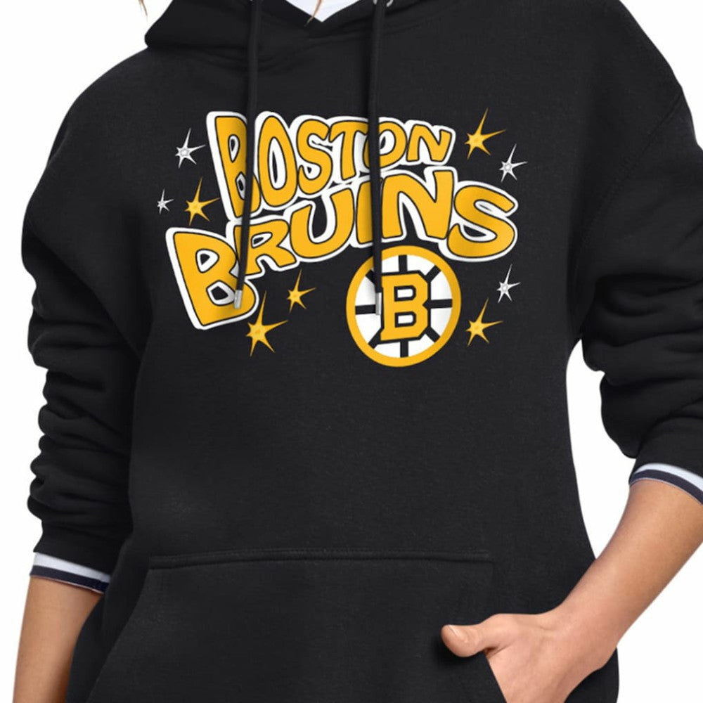 NHL Boston Bruins Starter Women's Fireworks Fleece Hoodie - Black