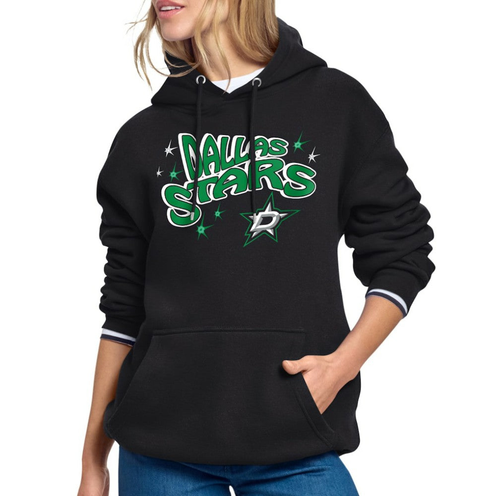 NHL Dallas Stars Starter Women's Fireworks Fleece Hoodie - Black
