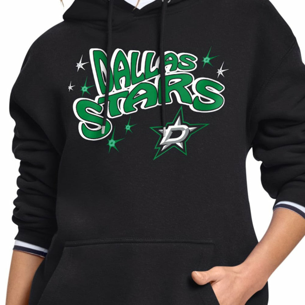 NHL Dallas Stars Starter Women's Fireworks Fleece Hoodie - Black