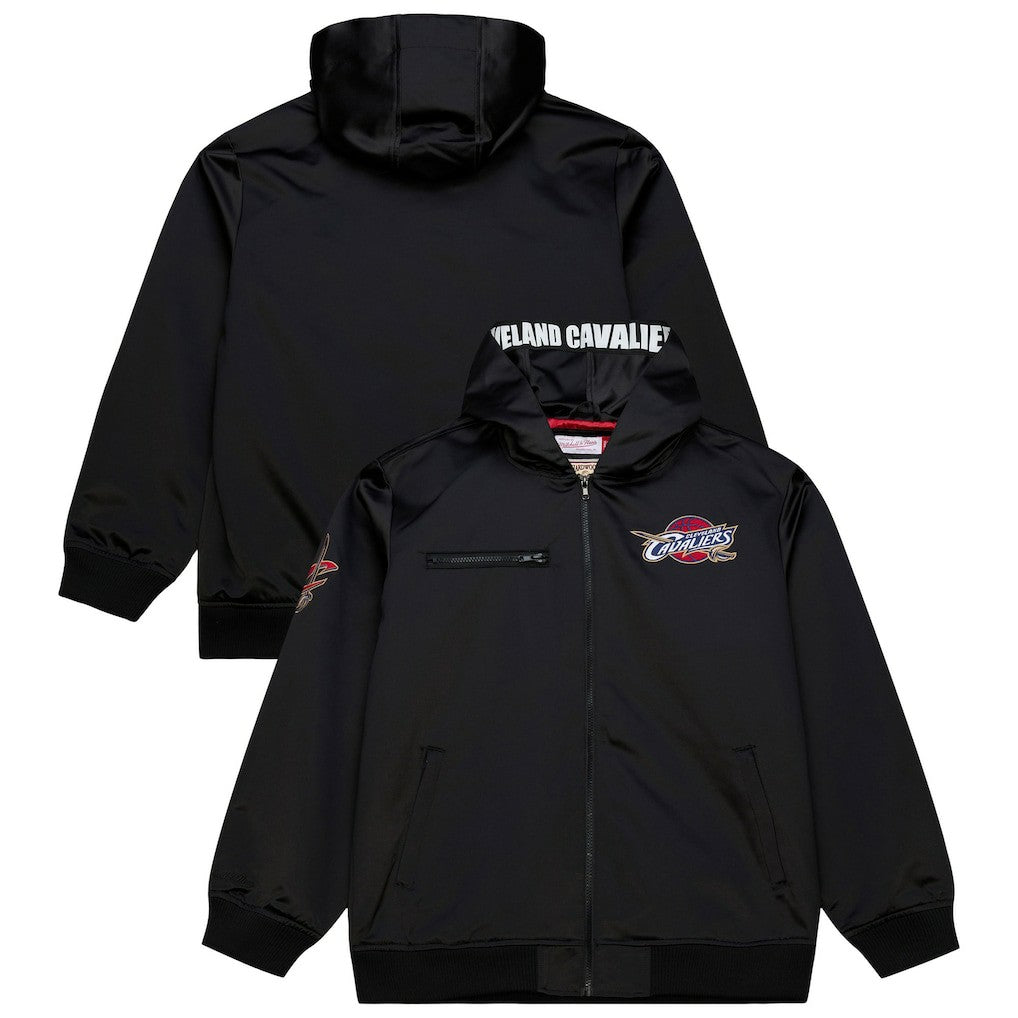 Cleveland Cavaliers Hardwood Classics Nights Walk the Tunnel Satin Bomber Full-Snap Hooded Jacket Black