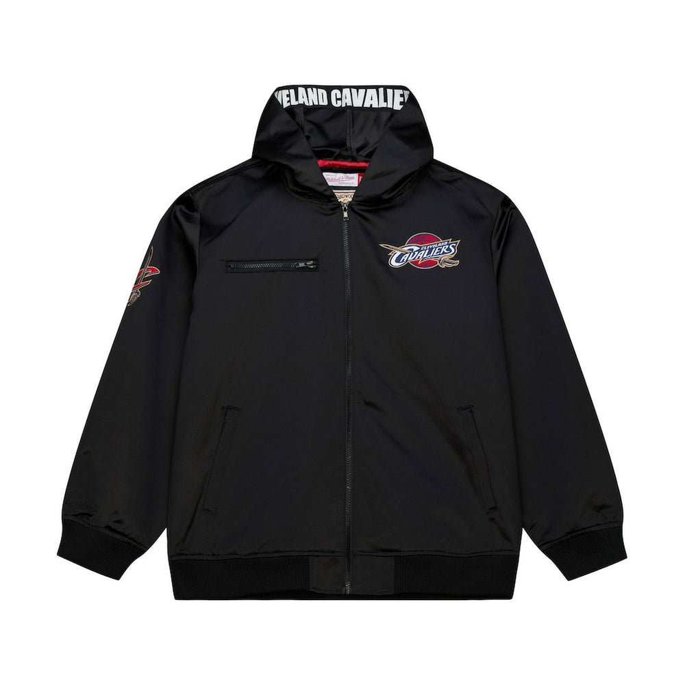 Cleveland Cavaliers Hardwood Classics Nights Walk the Tunnel Satin Bomber Full-Snap Hooded Jacket Black