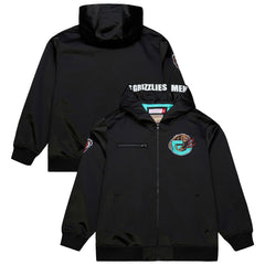 Memphis Grizzlies Hardwood Classics Nights Walk the Tunnel Satin Bomber Full-Snap Hooded Jacket Black