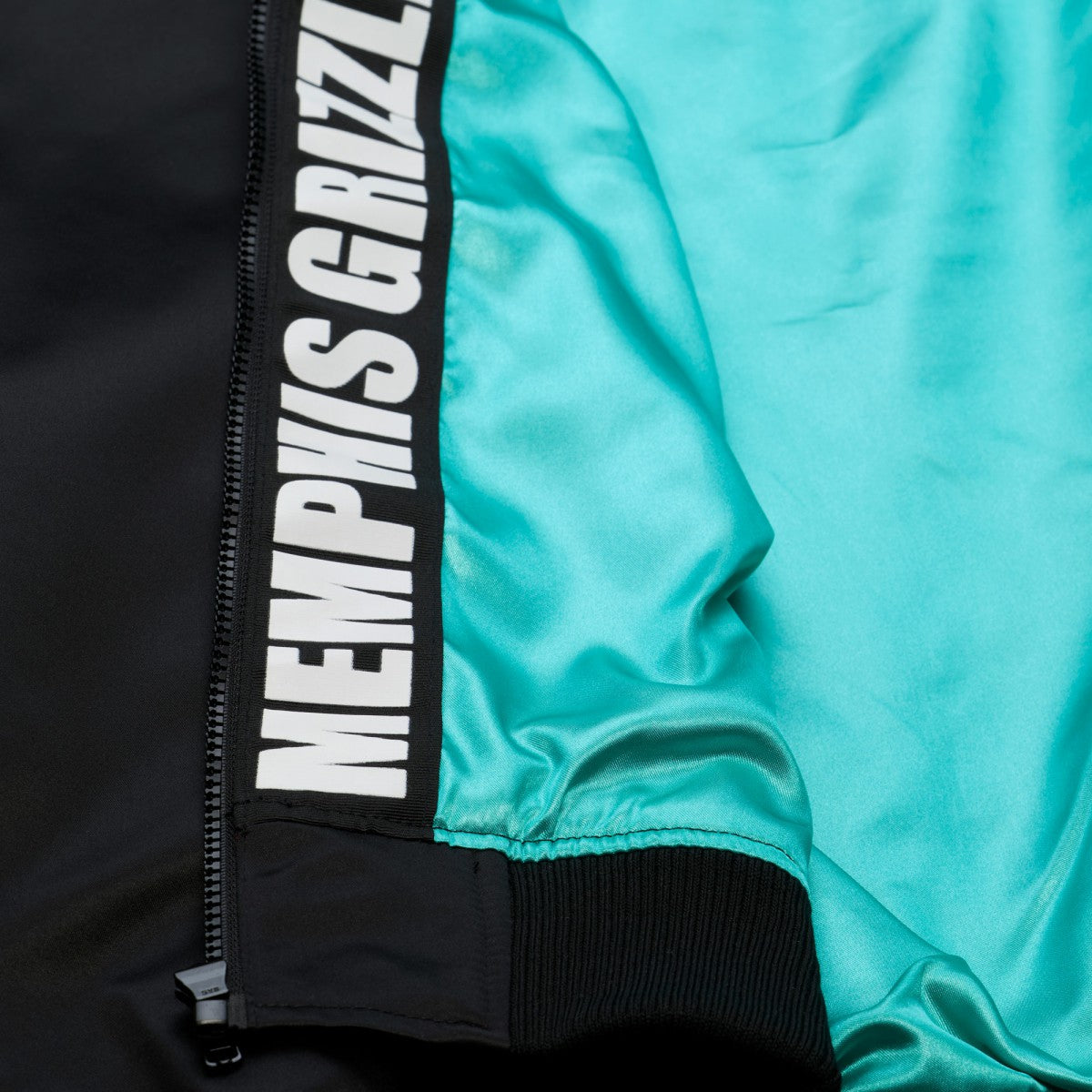 Memphis Grizzlies Hardwood Classics Nights Walk the Tunnel Satin Bomber Full-Snap Hooded Jacket Black