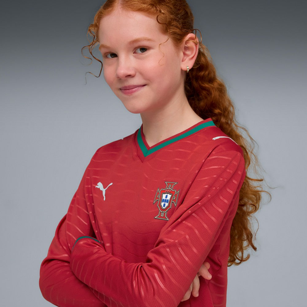 Portugal National Team Youth 2026 Home Replica Long Sleeve Jersey Red