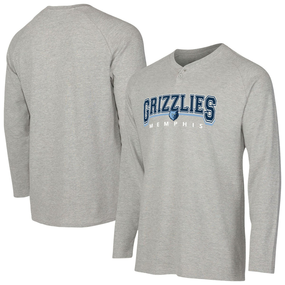 Memphis Grizzlies Concepts Sport Hawthorn Thermal Knit Long Sleeve Henley T-Shirt Gray
