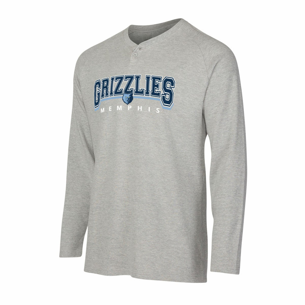 Memphis Grizzlies Concepts Sport Hawthorn Thermal Knit Long Sleeve Henley T-Shirt Gray