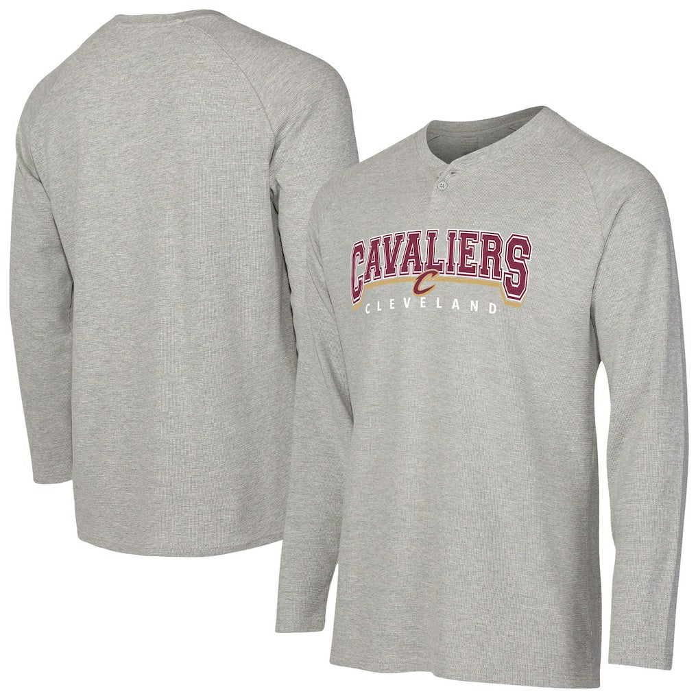 Cleveland Cavaliers Concepts Sport Hawthorn Thermal Knit Long Sleeve Henley T-Shirt Gray