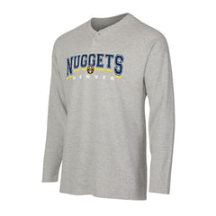 Denver Nuggets Concepts Sport Hawthorn Thermal Knit Long Sleeve Henley T-Shirt Gray