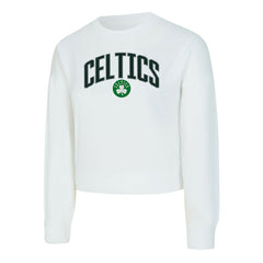 Boston Celtics Concepts Sport Women's Laney Chenille Cropped Long Sleeve T-Shirt White