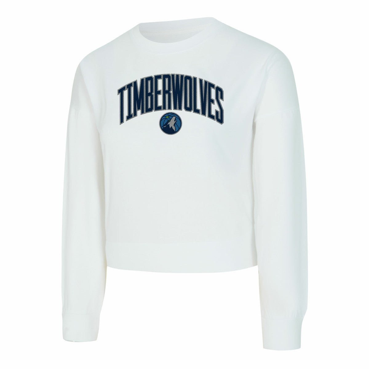 Minnesota Timberwolves Concepts Sport Women's Laney Chenille Cropped Long Sleeve T-Shirt White