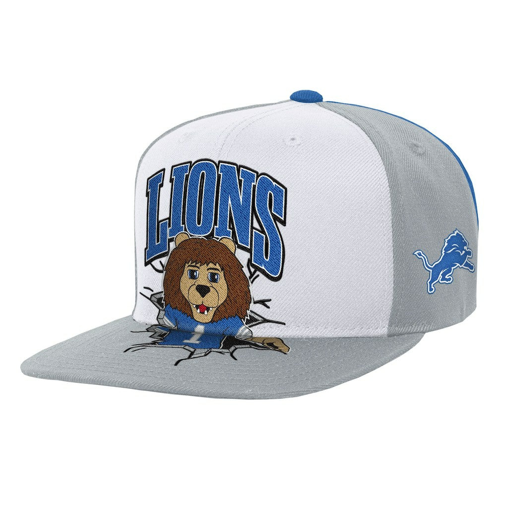 Detroit Lions Youth Team Mascot Snapback Hat White