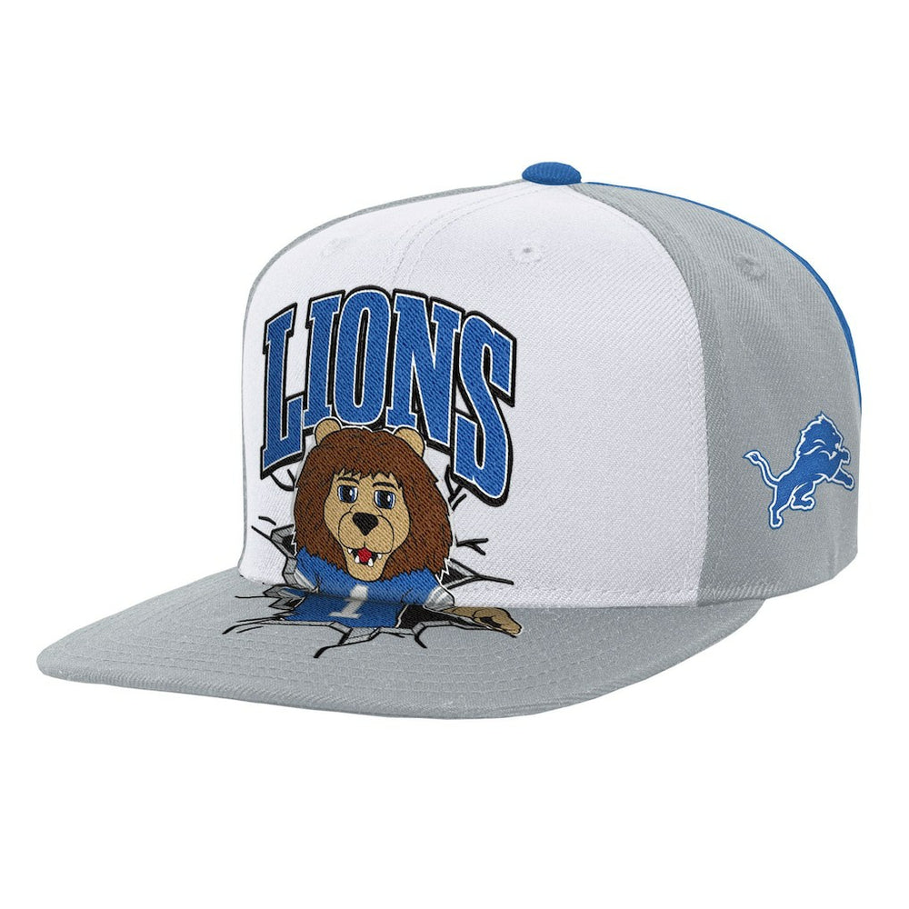 Detroit Lions Youth Team Mascot Snapback Hat White
