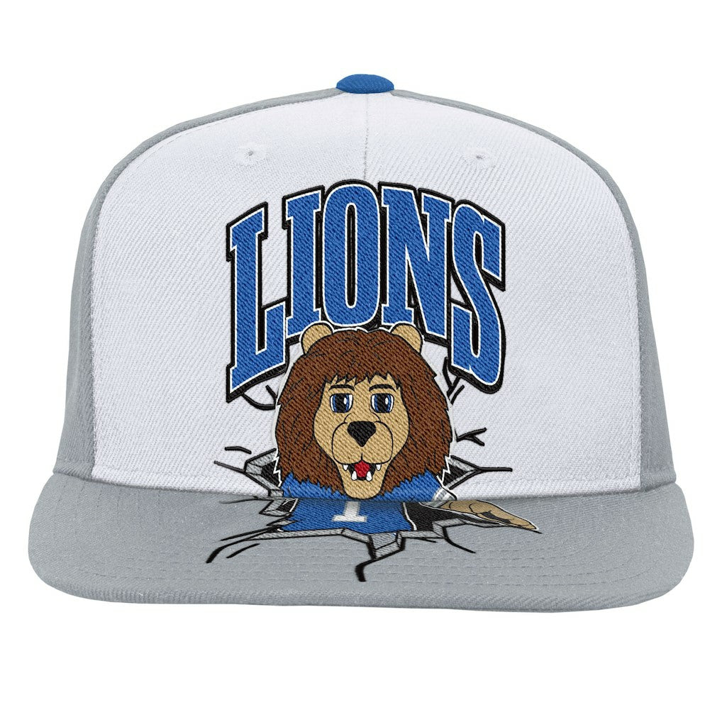 Detroit Lions Youth Team Mascot Snapback Hat White