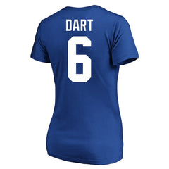 Jaxson Dart New York Giants Women's Plus Size Name & Number Scoop Neck T-Shirt Royal