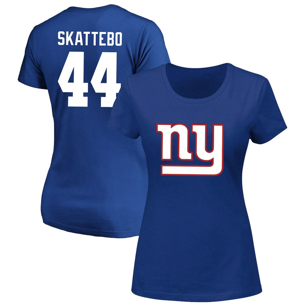 Cam Skattebo New York Giants Women's Plus Size Name & Number Scoop Neck T-Shirt Royal