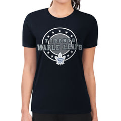 NHL Toronto Maple Leafs G-III 4Her by Carl Banks Women's Super-Slim Lightweight Pinstripe Circle Graphic T-Shirt - Navy