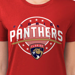 NHL Florida Panthers G-III 4Her by Carl Banks Women's Super-Slim Lightweight Pinstripe Circle Graphic T-Shirt - Red