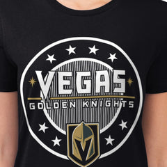 NHL Vegas Golden Knights G-III 4Her by Carl Banks Women's Super-Slim Lightweight Pinstripe Circle Graphic T-Shirt - Black