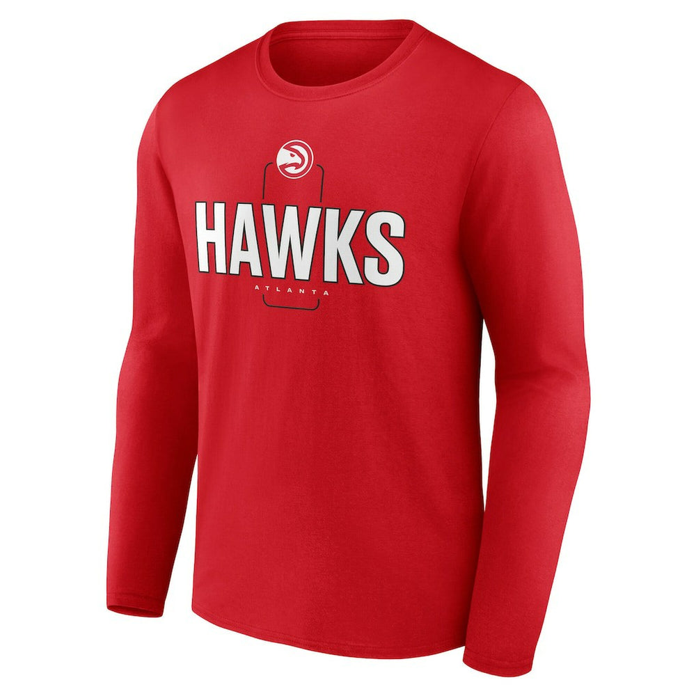 Atlanta Hawks Center Court Name & Number Custom Long Sleeve T-Shirt Red