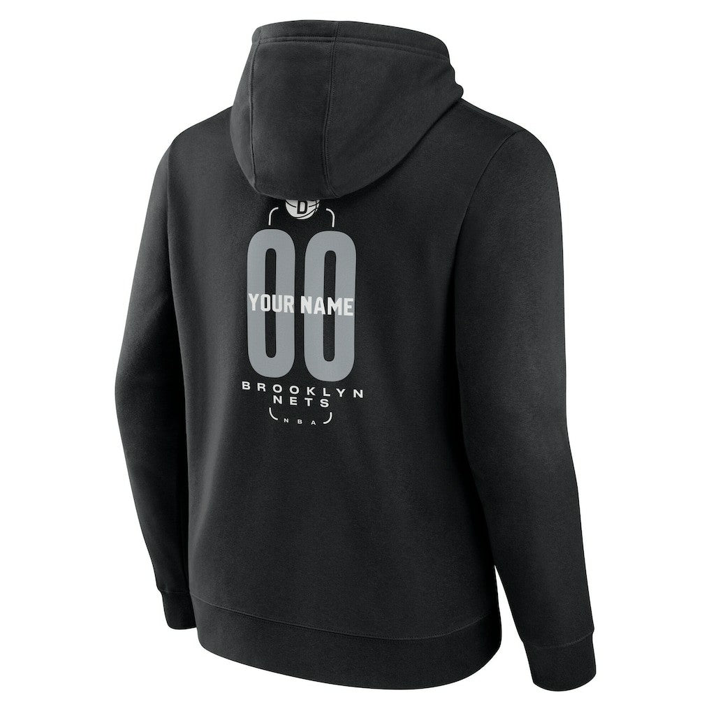 Brooklyn Nets Center Court Name & Number Custom Hoodie Black