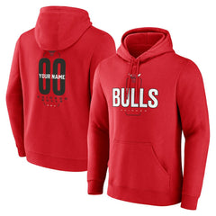 Chicago Bulls Center Court Name & Number Custom Hoodie Red