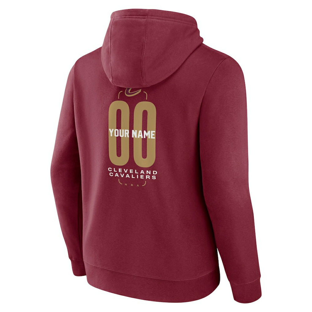 Cleveland Cavaliers Center Court Name & Number Custom Hoodie Wine