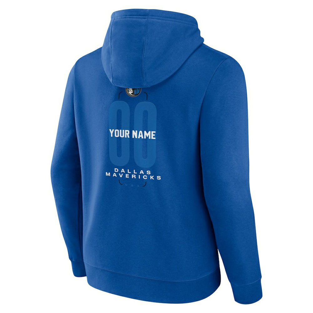 Dallas Mavericks Center Court Name & Number Custom Hoodie Blue