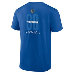 Dallas Mavericks Center Court Name & Number Custom T-Shirt Blue