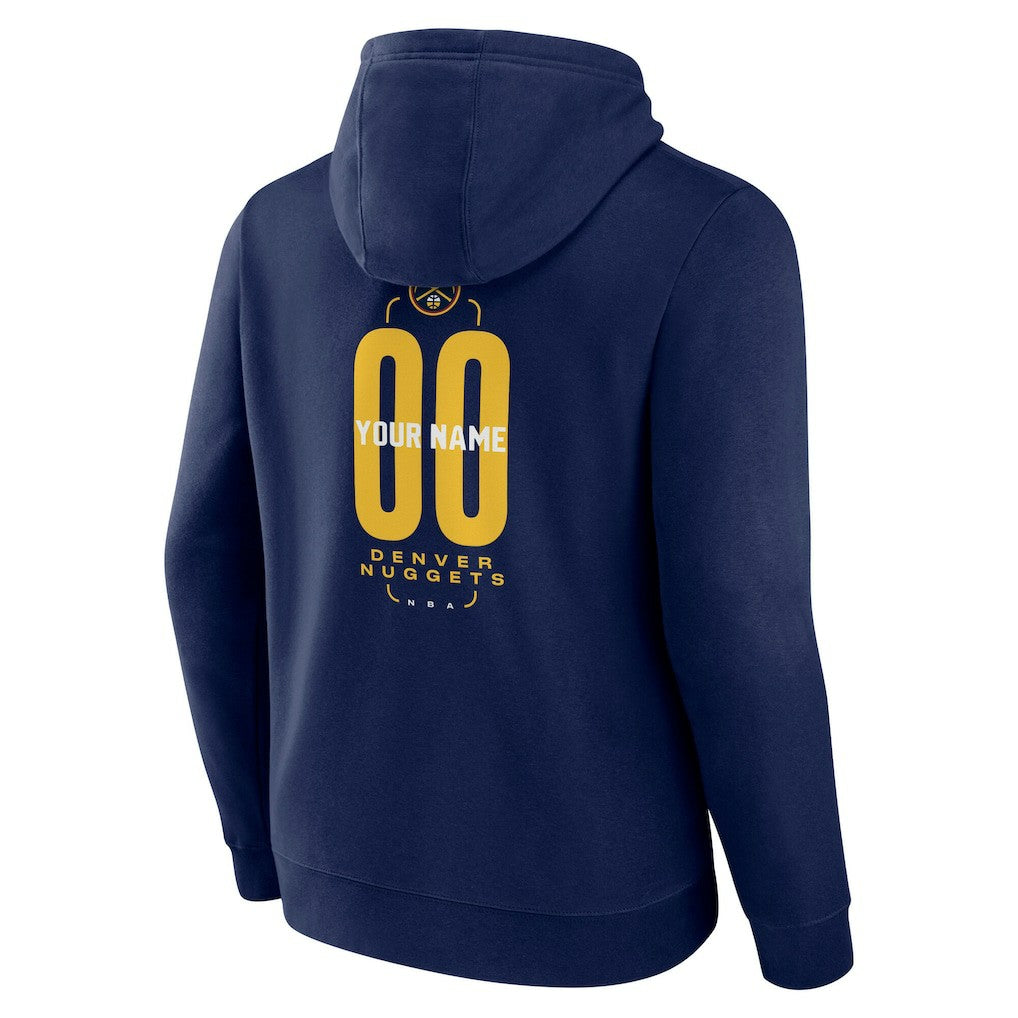 Denver Nuggets Center Court Name & Number Custom Hoodie Navy
