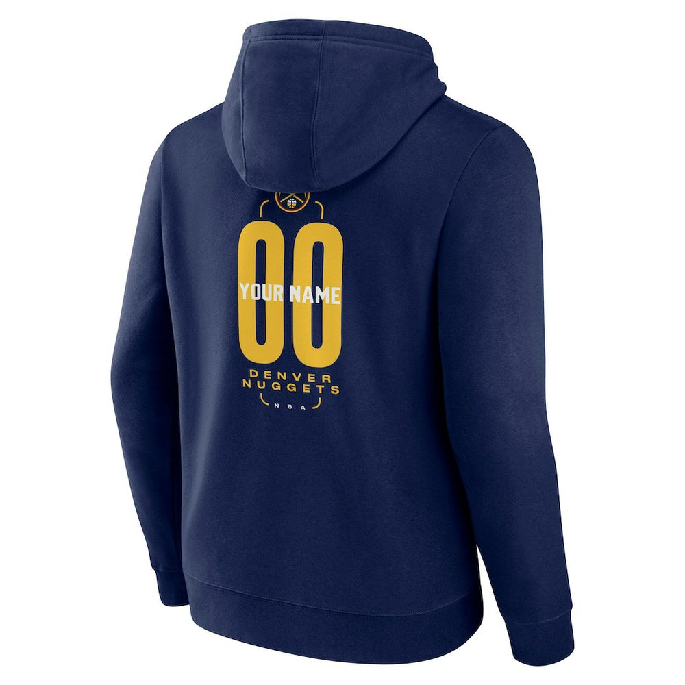Denver Nuggets Center Court Name & Number Custom Hoodie Navy