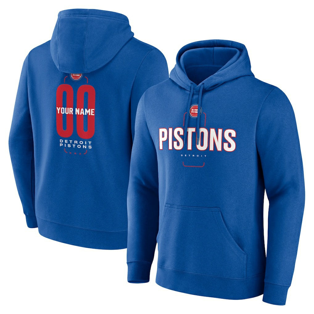 Detroit Pistons Center Court Name & Number Custom Hoodie Blue