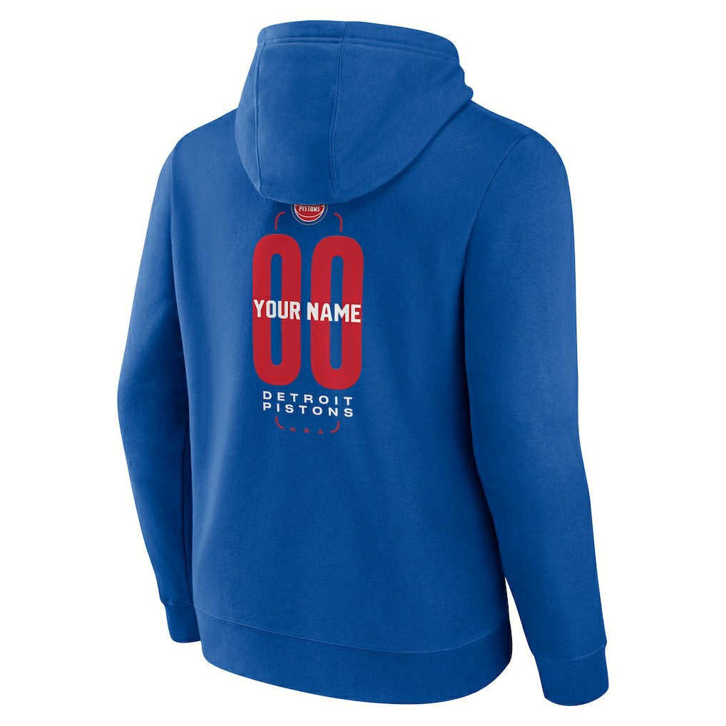 Detroit Pistons Center Court Name & Number Custom Hoodie Blue