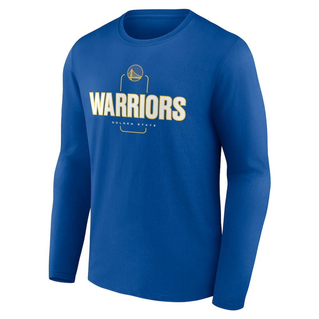 Golden State Warriors Center Court Name & Number Custom Long Sleeve T-Shirt Royal