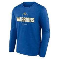 Golden State Warriors Center Court Name & Number Custom Long Sleeve T-Shirt Royal