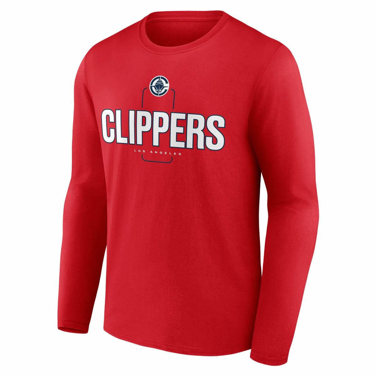 LA Clippers Center Court Name & Number Custom Long Sleeve T-Shirt Red