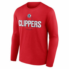LA Clippers Center Court Name & Number Custom Long Sleeve T-Shirt Red