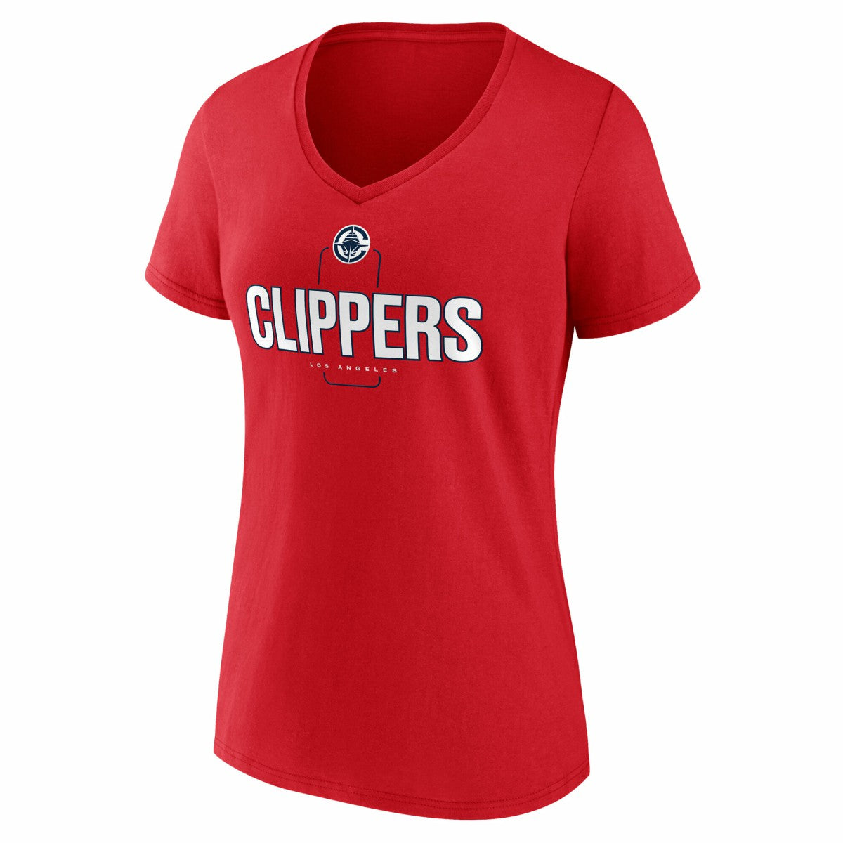 LA Clippers Women's Center Court Name & Number Custom V-Neck T-Shirt Red