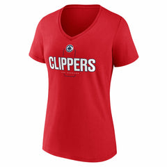 LA Clippers Women's Center Court Name & Number Custom V-Neck T-Shirt Red
