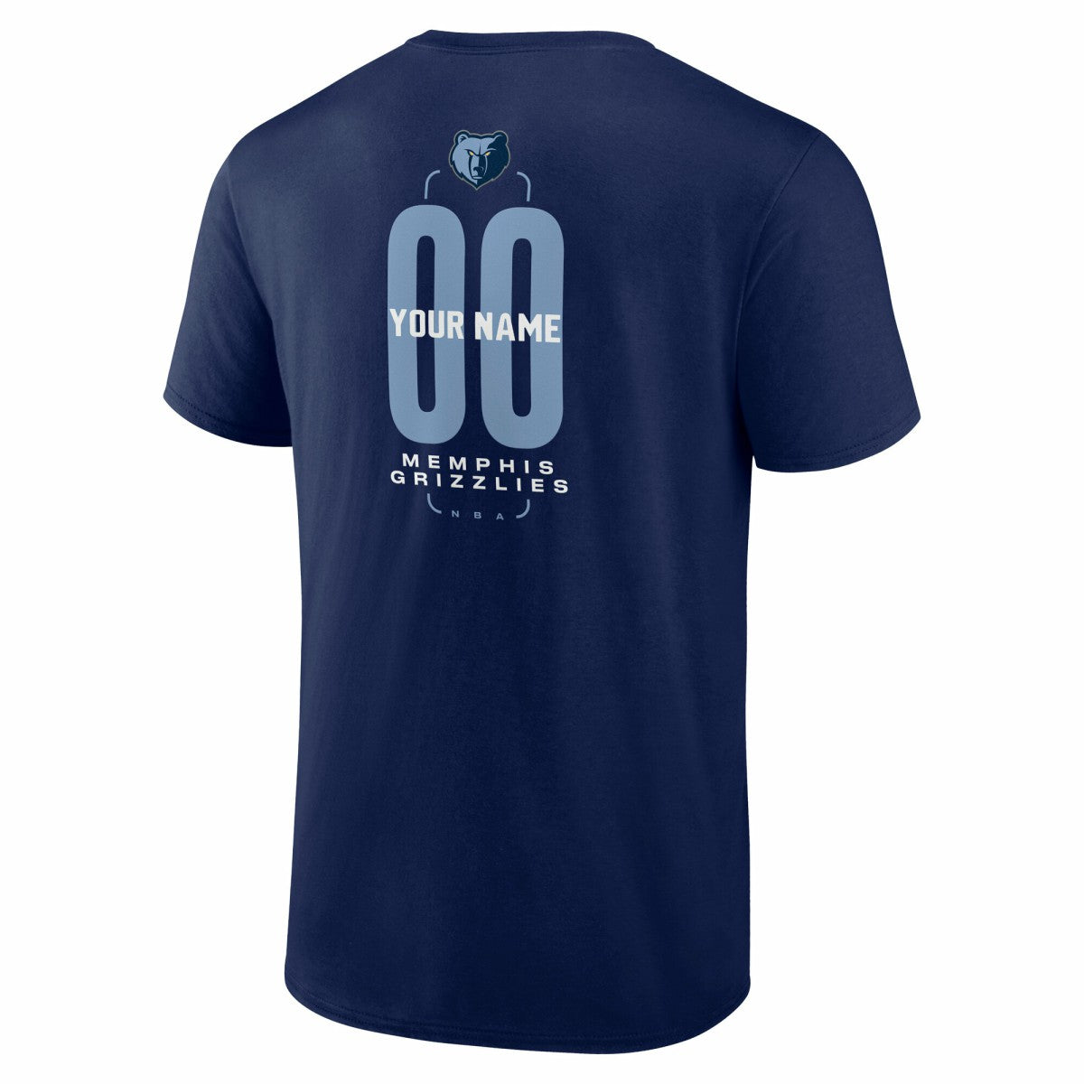 Memphis Grizzlies Center Court Name & Number Custom T-Shirt Navy