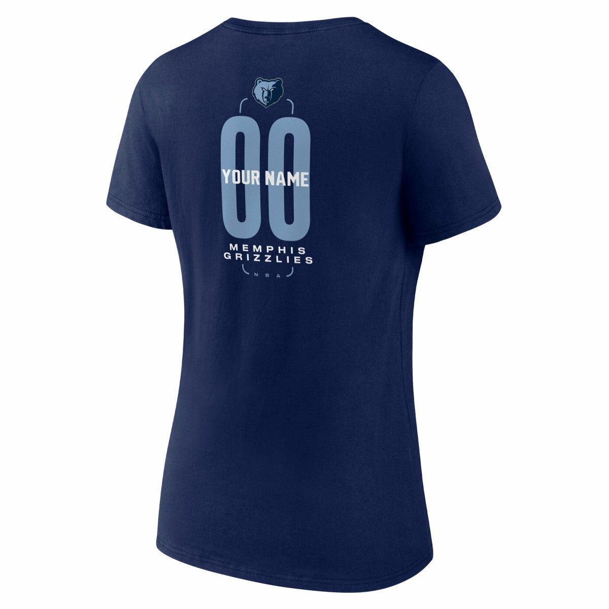 Memphis Grizzlies Women's Center Court Name & Number Custom V-Neck T-Shirt Navy