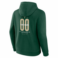 Milwaukee Bucks Center Court Name & Number Custom Hoodie Hunter Green
