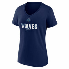 Minnesota Timberwolves Women's Center Court Name & Number Custom V-Neck T-Shirt Navy